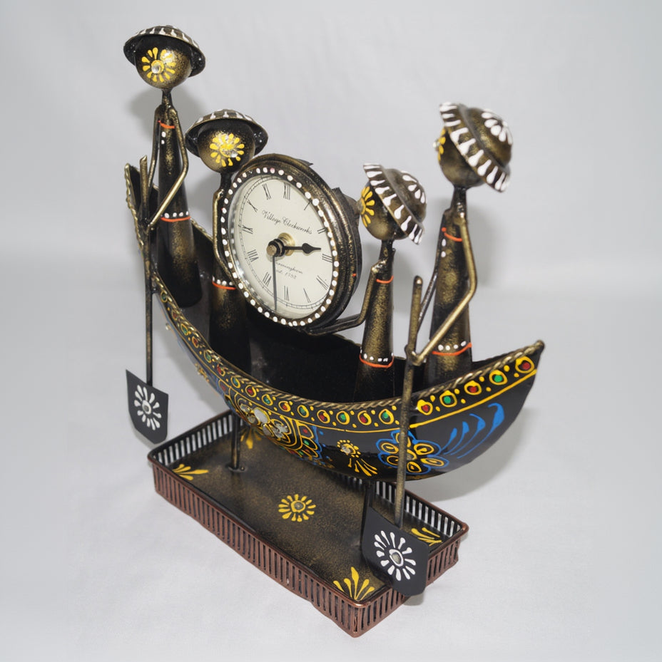 Tribal Boat with Clock