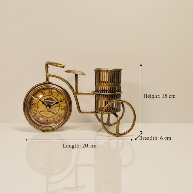 Vintage Bicycle Clock & Pen Holder