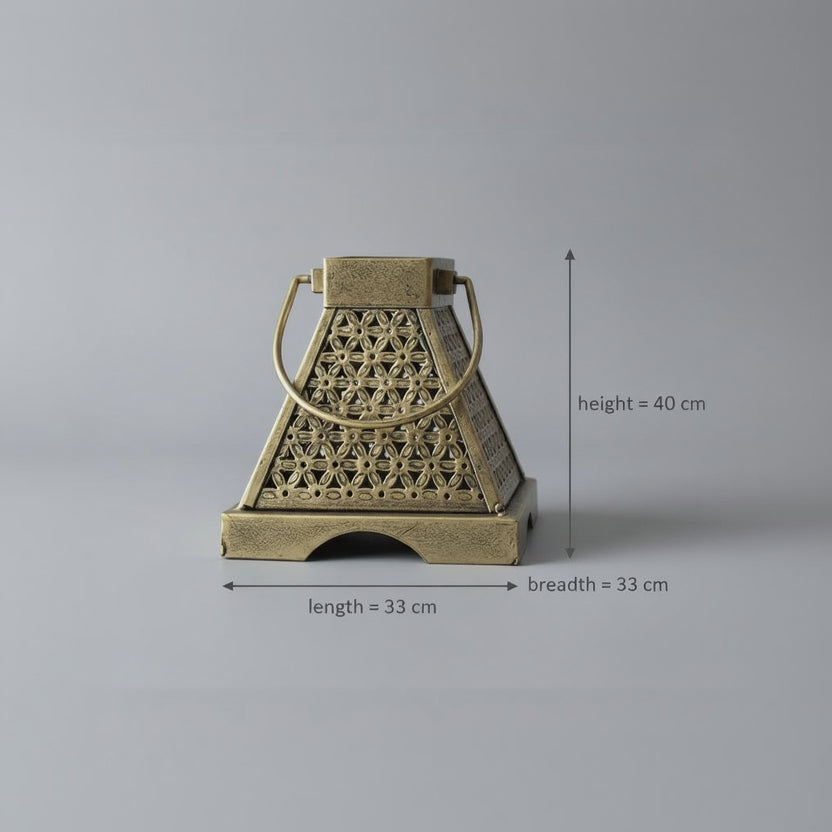 Bronze decorative lantern with intricate patterns