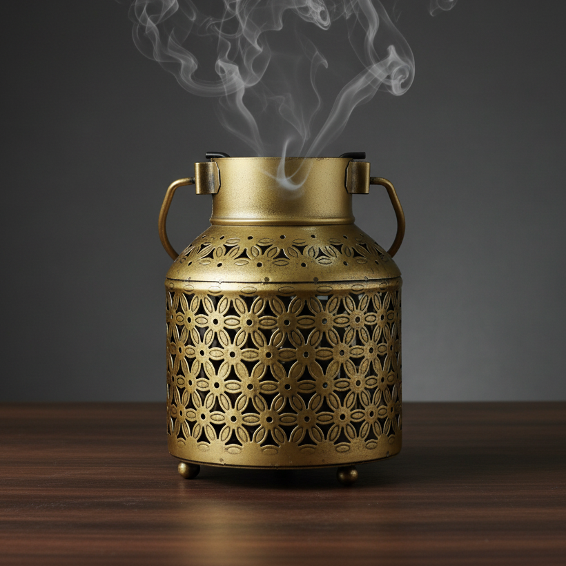 Dark Moody Smoke - Brass Barni Lantern