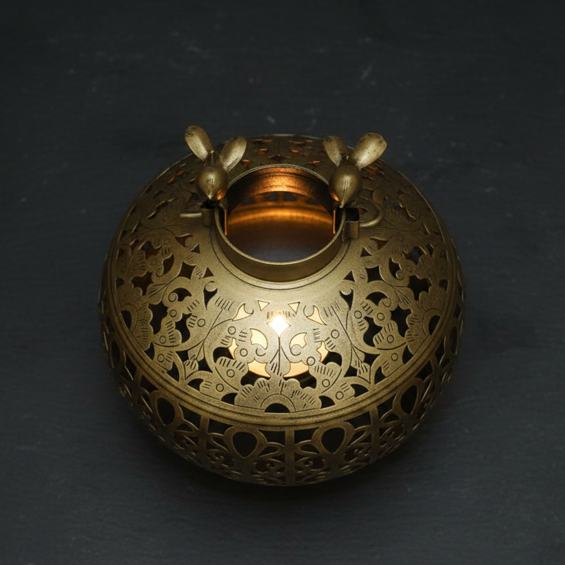 Flat Lay - Brass T-light Holder
