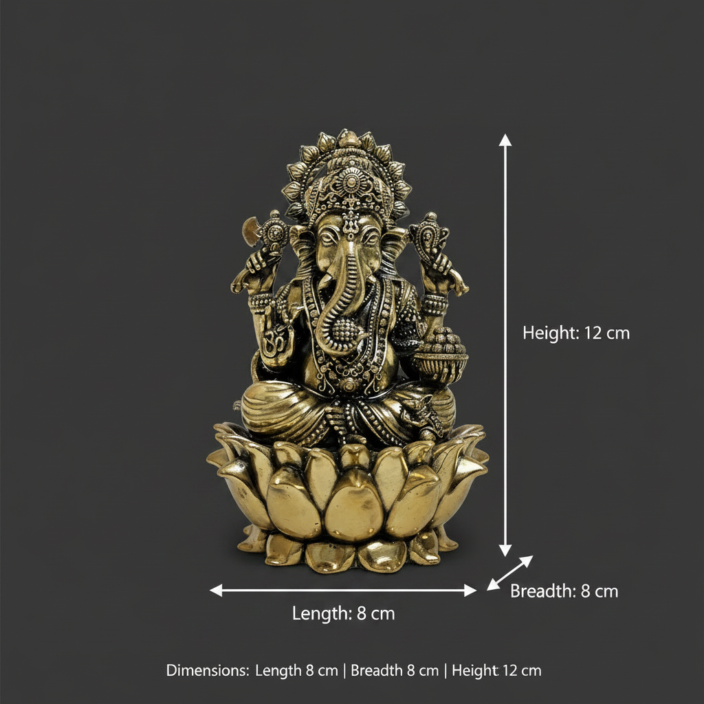 Ganesha Dimension Infographic — Length Breadth Height