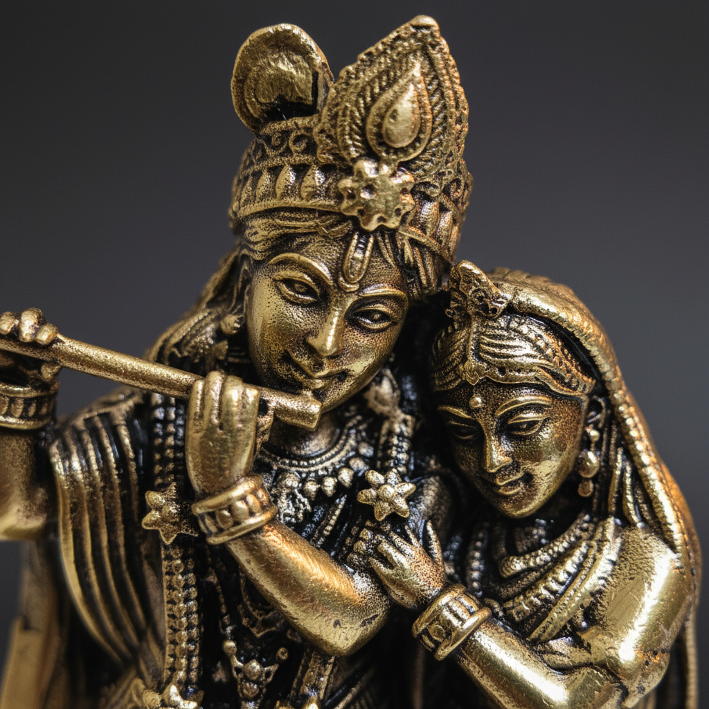 Radha Krishna — Close-Up Dark